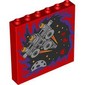 Panel 1 x 6 x 5 with Light Bluish Grey Starship, Black Space, Dark Purple Portal print