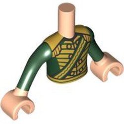 LEGO part 11408c01pr0031 Minidoll Torso Boy with Light Nougat Arms and Hands with print in Light Nougat