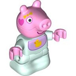 LEGO part upn9997 Duplo Figure Baby, Pig with print in Aqua/ Light Aqua