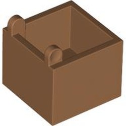 LEGO part 7711 Container Box 2 x 2 x 1 1/3 with Hinge in Medium Nougat