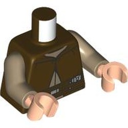 LEGO part 973c11h02pr0002 Torso, Dark Tan Arms, Light Nougat Hands with print in Dark Brown
