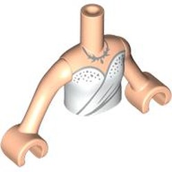 LEGO part 92456c01pr0132 Minidoll Torso Girl with Light Nougat Arms and Hands with print in Light Nougat