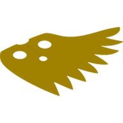 LEGO part 114576 Neckwear Cape, Scalloped 8 Points Swept Left, Black Top in Bright Yellow/ Yellow