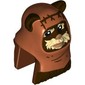 Minifig Head Special, Ewok with Molded Dark Orange Hood and Tan Face Paint, Stitches and Creases Print (Wicket)