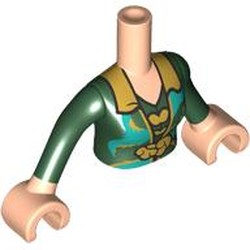 LEGO part 92456c01pr0133 Minidoll Torso Girl with Light Nougat Arms and Hands with print in Light Nougat