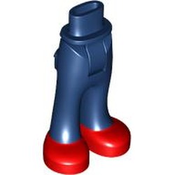 LEGO part 2277c01pr0021 Minidoll Hips and Trousers with Back Pockets with Red Shoes print in Earth Blue/ Dark Blue