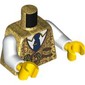 Torso Conductor Uniform, Gold Jacket, Pocket Watch on Chain, White Shirt, Dark Blue Tie with Clip print, White Arms, Yellow Hands