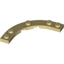 LEGO part 80015 Plate Round Corner 5 x 5 with 4 x 4 Round Cutout in Brick Yellow/ Tan