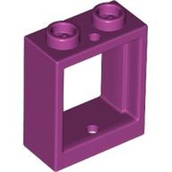 LEGO part 60592 Window 1 x 2 x 2 Flat Front in Bright Reddish Violet/ Magenta