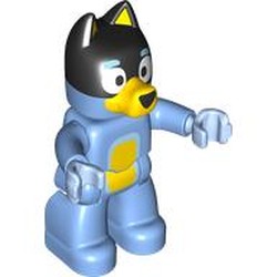 LEGO part dupfig9998pr0002 Duplo Figure Dog Large with Dark Blue Head, Bright Light Yellow Chest (Bandit) in Medium Blue