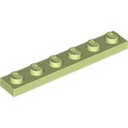 LEGO part 3666 Plate 1 x 6 in Spring Yellowish Green/ Yellowish Green