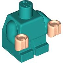 LEGO part 25128c02 Baby / Toddler Body with Fixed Arms and Light Nougat Hands in Bright Bluish Green/ Dark Turquoise
