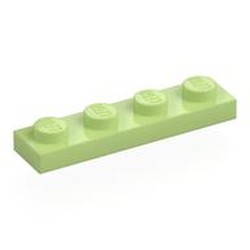 LEGO part 3710 Plate 1 x 4 in Spring Yellowish Green/ Yellowish Green