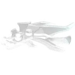 LEGO part 7727 Flames 5 x 7 x 1 x 1/3 with Studs, Handle in Transparent with Opalescence/ Satin Trans-Clear