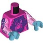 Torso, Pink Spider on Dark Purple Background, Dark Pink Circuitry, Dark Blue Circuitry on Arms print, Opal Trans-Dark Pink Arms, Medium Azure Hands