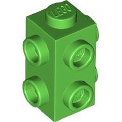 LEGO part 7729 Brick Special 1 x 1 x 1 2/3 with 6 Studs on 3 Sides in Bright Green