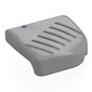 Brick Curved 4 x 4, No Studs with Rounded Corner with 'B', Dark Bluish Grey Vents print