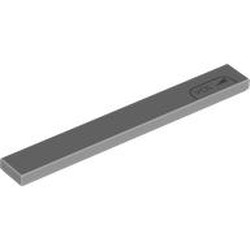 LEGO part 4162pr0124 Tile 1 x 8 with Dark Bluish Grey 'CONTROL' print in Medium Stone Grey/ Light Bluish Gray