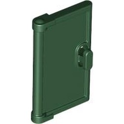 LEGO part 95270 Door for Window Frame 1 x 4 x 3, Semicircular Handle Holes on Back in Earth Green/ Dark Green