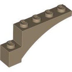 LEGO part 3572 Brick Arch 1 x 5 x 2 in Sand Yellow/ Dark Tan