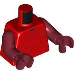 LEGO part 973c10h10pr0007 Torso Imperial Royal Guard Robe, Back Printing Print, Dark Red Arms and Hands in Bright Red/ Red