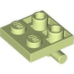 LEGO part 5066 Plate Special 2 x 2 with Horizontal T-Bar Underneath in Spring Yellowish Green/ Yellowish Green