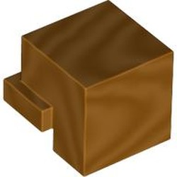 LEGO part 19727 Minifig Head Special, Cube with Rear Ledge [Plain] in Gold Laquered/ Metallic Gold