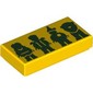 Tile 1 x 2 with Dark Green Silhouettes of Dorothy, Scarecrow, Tin Man, Lion print