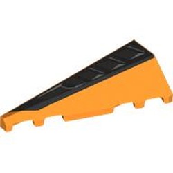 LEGO part 3504pr0005 Wedge Sloped 2 x 5 Left with Black Air Vent print in Bright Orange/ Orange