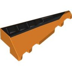 LEGO part 3505pr0005 Wedge Sloped 2 x 5 Right with Black Air Vent print in Bright Orange/ Orange