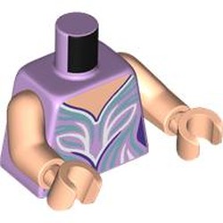 LEGO part 973c02h02pr0011 Torso, Light Nougat Arms and Hands with print in Lavender
