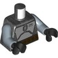 Torso, Silver Mandalorian Armor, Dark Brown Belt print, Sand Blue Arms, Black Hands