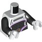 Torso, Black Thin Waist, Lavender Trim, Silver Belt Buckle print, Black Arms, White Hands