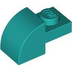 LEGO part 5841 Brick Curved 1 x 2 x 1 with Curved Top in Bright Bluish Green/ Dark Turquoise