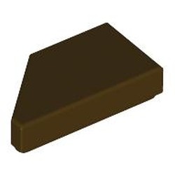 LEGO part 5092 Tile 1 x 2 with Stud Notch Right in Dark Brown