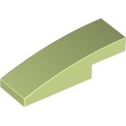 LEGO part 7302 Slope Curved 3 x 2/3 in Spring Yellowish Green/ Yellowish Green