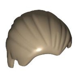 LEGO part 92081 Hair Combed Back in Sand Yellow/ Dark Tan