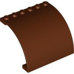 LEGO part 5065 Panel 6 x 5 x 3 1/3 Curved Top in Reddish Brown