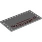 Plate Special 6 x 12 with Studs on 3 Edges with Black 'U.S.S. ENTERPRIS', 'NCC-1701-D', Red Outline print