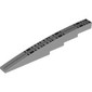 Slope Curved 1 x 12 x 1 2/3 with Cutouts with Dark Bluish Grey Stripe, Black Rectangles (Windows) print