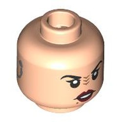 LEGO part 28621pr9528 Minifig Head Ro Laren with print in Light Nougat