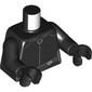 Torso Bodysuit, Zipper, Silver Belt print, Black Arms and Hands