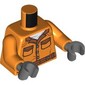Torso Prison Suit, Dark Orange Belt, Collar, White Shirt print, Orange Arms, Dark Bluish Gray Hands