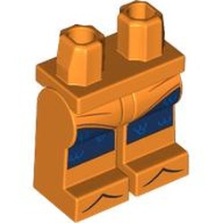 LEGO part 970c34pr0005 Hips and Orange Legs with print in Bright Orange/ Orange