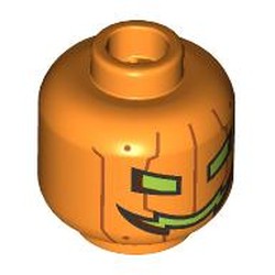 LEGO part 28621pr9615 Minifig Head with print in Bright Orange/ Orange