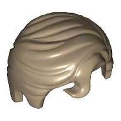 LEGO part 98726 Hair Swept Right with Front Curl in Sand Yellow/ Dark Tan