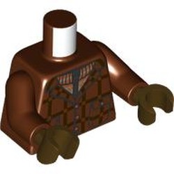 LEGO part 973c19h07pr0003 Torso, Reddish Brown Arms, Dark Brown Hands with print in Reddish Brown