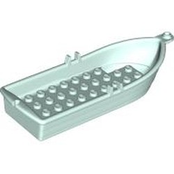 LEGO part 21301 Boat / Rowing Boat 14 x 5 x 2 with Oarlocks [No Hollow Inside Studs] in Aqua/ Light Aqua