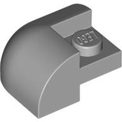 LEGO part 5846 Brick Curved 2 x 2 x 1 Curved Top, Corner in Medium Stone Grey/ Light Bluish Gray
