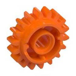 LEGO part 7786 Technic Gear 18 Tooth with Clutch on Both Sides in Bright Orange/ Orange
